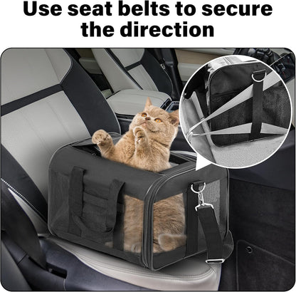 Soft-Sided Pet Travel Carrier for Cats and Small Dogs - Airline Approved, Collapsible, and Durable (Medium, Up to 17 lbs)